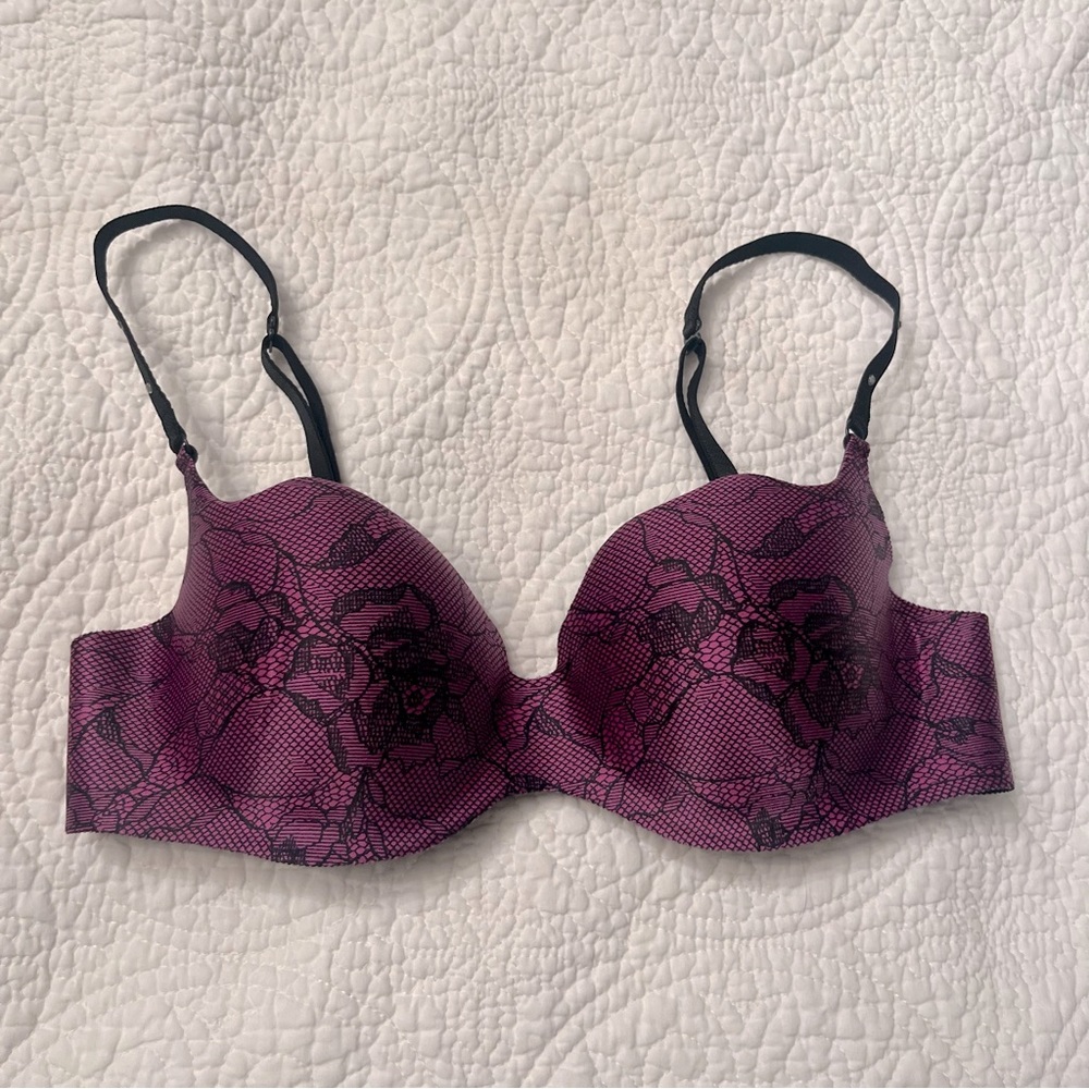 La Senza wireless purple/black bra size‎ 32B